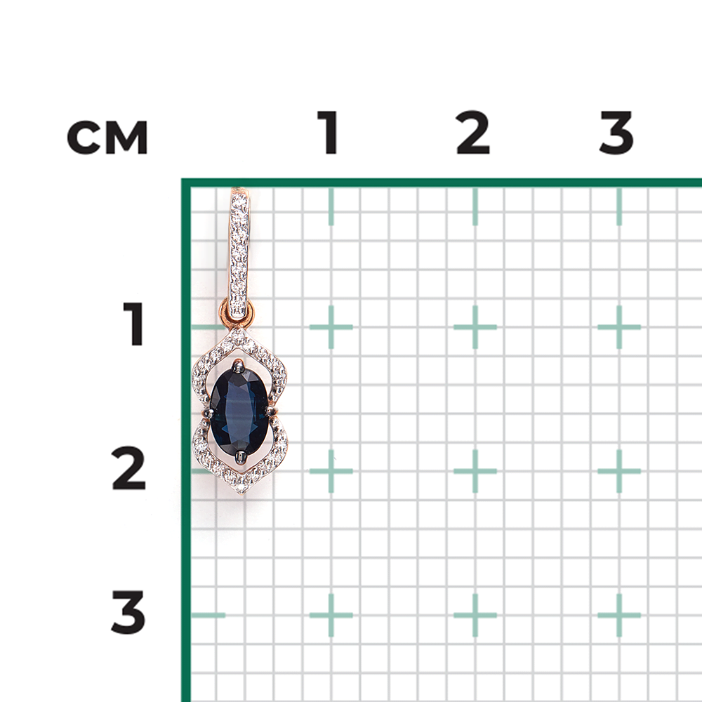 Подвеска из красного золота с сапфиром и бриллиантами 03-0546-00-105-1110-30