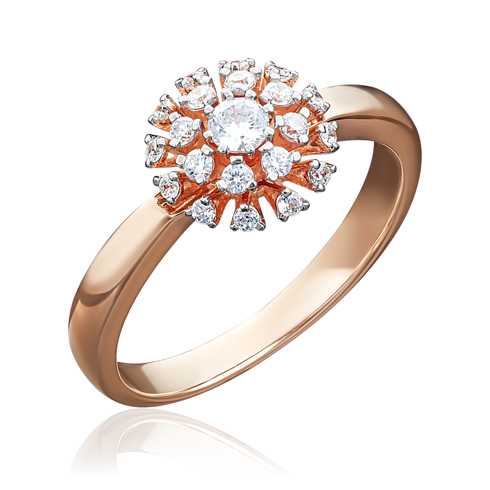 Кольцо из красного золота с бриллиантами 01-5007-00-101-1110-30