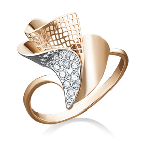 Кольцо из красного золота с фианитами 01-5008-00-401-1110-48