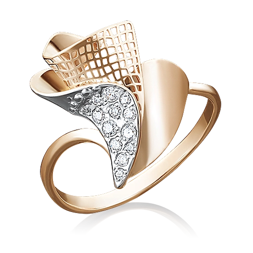 Кольцо из красного золота с фианитами 01-5008-00-401-1110-48