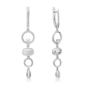 Серьги с английским замком из белого золота с натуральным топазом white 02-4926-01-201-1120