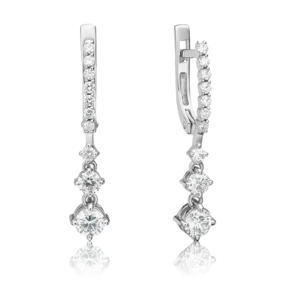 Серьги с английским замком из белого золота с бриллиантами 02-0684-00-101-1120-30