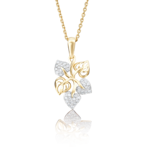 Подвеска «Листья» из лимонного золота с фианитами 03-2162-00-401-1130-24