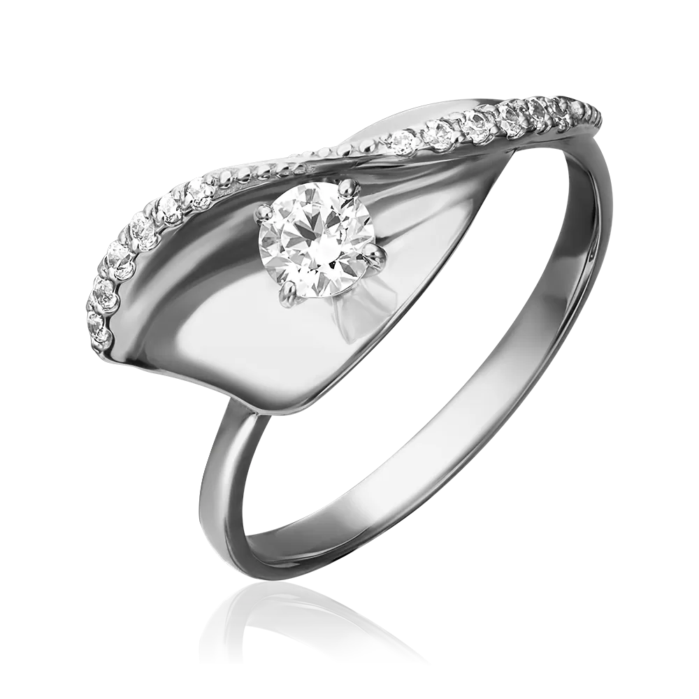 Кольцо из белого золота с фианитами 01-5274-00-501-1120-38