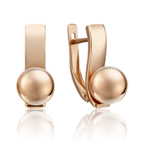 Серьги с английским замком из красного золота 02-4513-00-000-1110-42