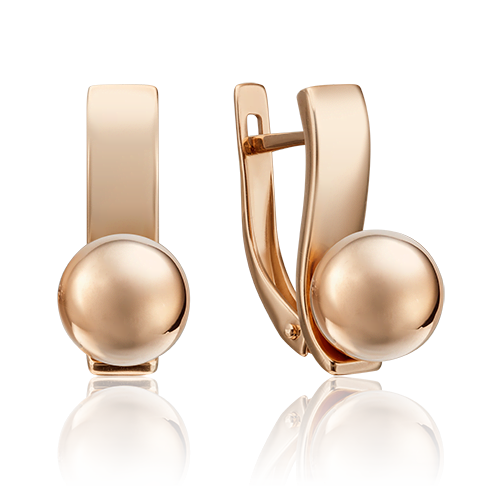 Серьги с английским замком из красного золота 02-4513-00-000-1110-42