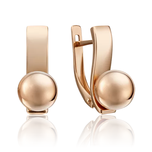 Серьги с английским замком из красного золота 02-4513-00-000-1110-42