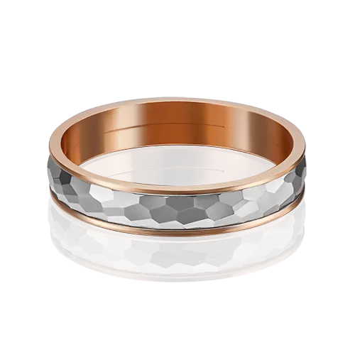 Обручальное кольцо из комбинированного золота с алмазной гранью 01-5267-00-000-1111