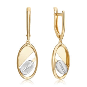 Серьги с английским замком из комбинированного золота 02-4925-00-000-1121