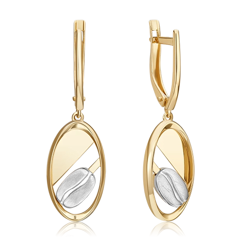 Серьги с английским замком из комбинированного золота 02-4925-00-000-1121