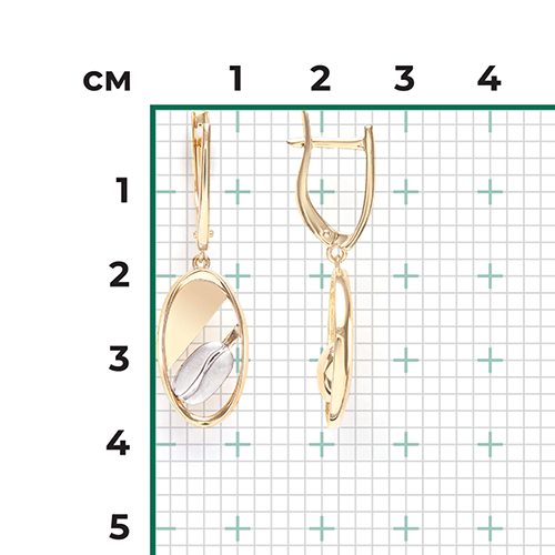 Серьги с английским замком из комбинированного золота 02-4925-00-000-1121