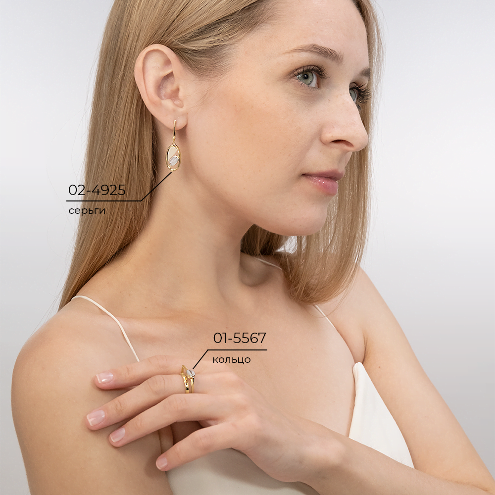 Серьги с английским замком из комбинированного золота 02-4925-00-000-1121