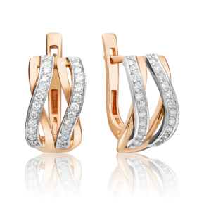 Серьги из комбинированного золота с бриллиантами 02-4830-00-101-1111-30