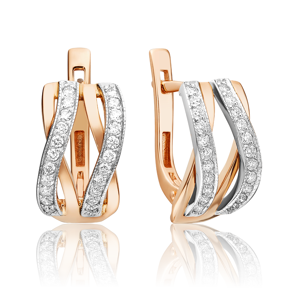 Серьги из комбинированного золота с бриллиантами 02-4830-00-101-1111-30