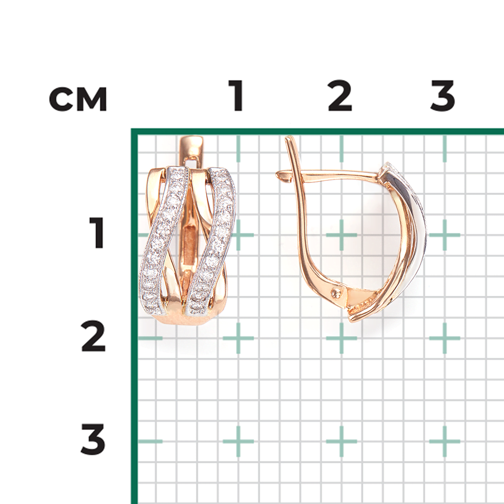 Серьги из комбинированного золота с бриллиантами 02-4830-00-101-1111-30