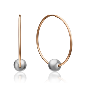 Серьги-конго из комбинированного золота 02-4384-00-000-1111-04