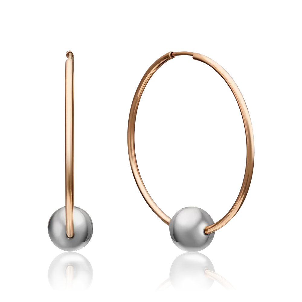 Серьги-конго из комбинированного золота 02-4384-00-000-1111-04