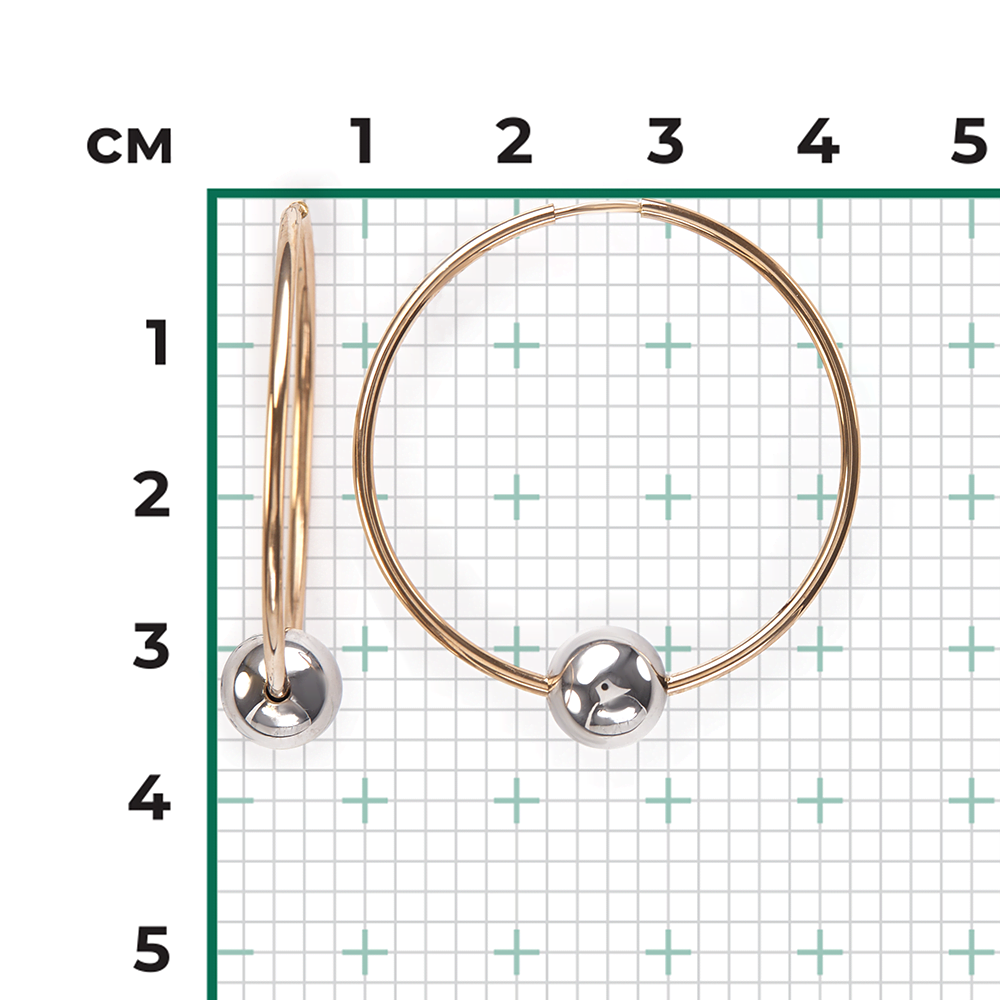 Серьги-конго из комбинированного золота 02-4384-00-000-1111-04