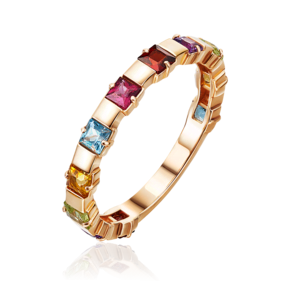 Кольцо из красного золота с миксом камней 01-5321-00-252-1110-57