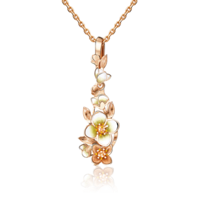 Подвеска «Жасмин» из красного золота с эмалью 03-2835-00-000-1110-48