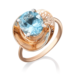 Кольцо из красного золота с топазом 01-4951-00-201-1110-46