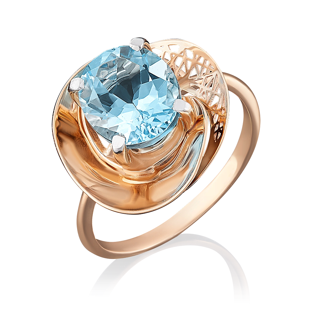 Кольцо из красного золота с топазом 01-4951-00-201-1110-46