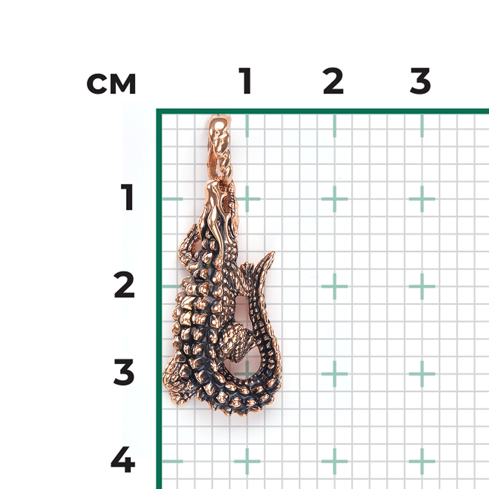 Подвеска «Крокодил» из красного золота с эмалью 03-2611-00-000-1110-25