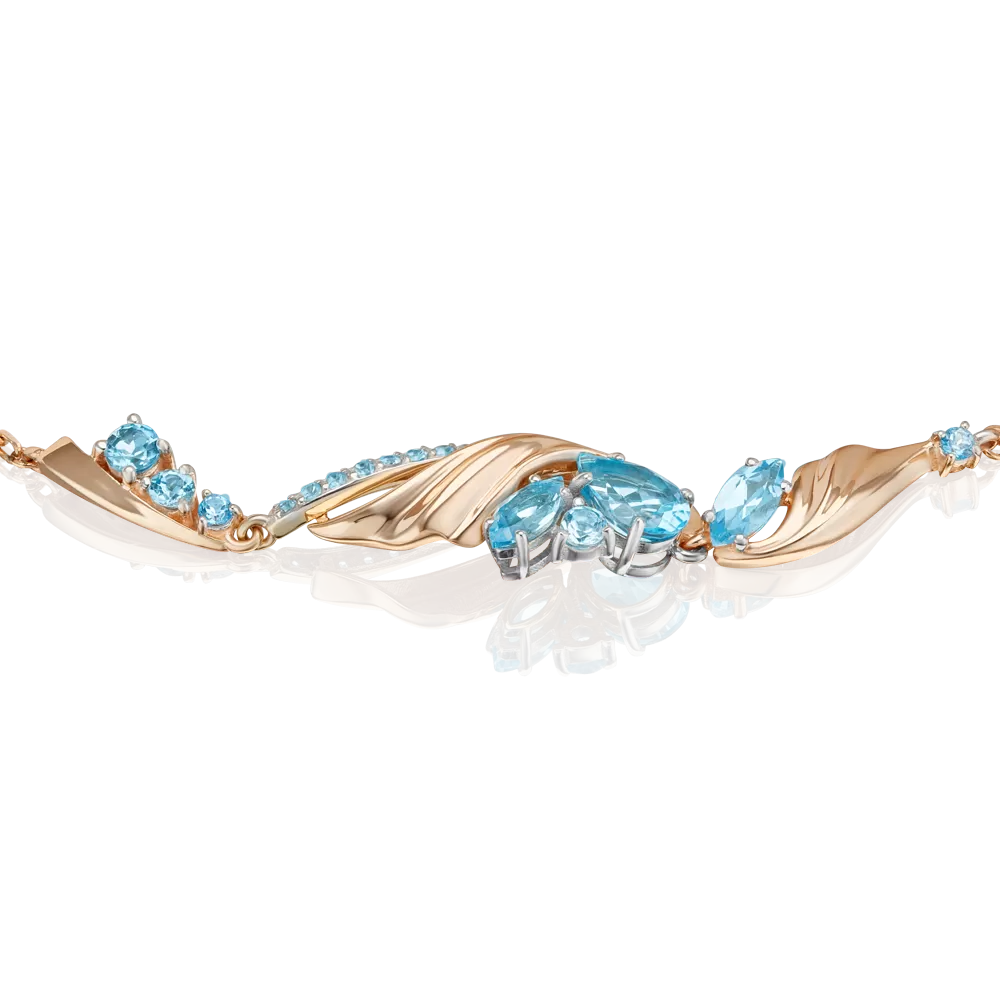 Браслет «Стихия Воды» из комбинированного золота с топазами 05-0796-00-201-1111