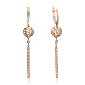 Серьги с английским замком из комбинированного золота 02-4463-00-000-1111-64