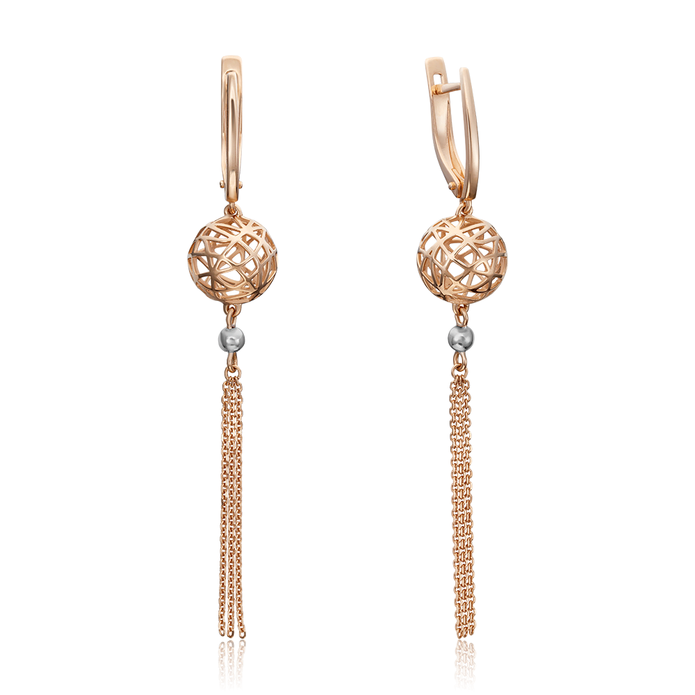 Серьги с английским замком из комбинированного золота 02-4463-00-000-1111-64