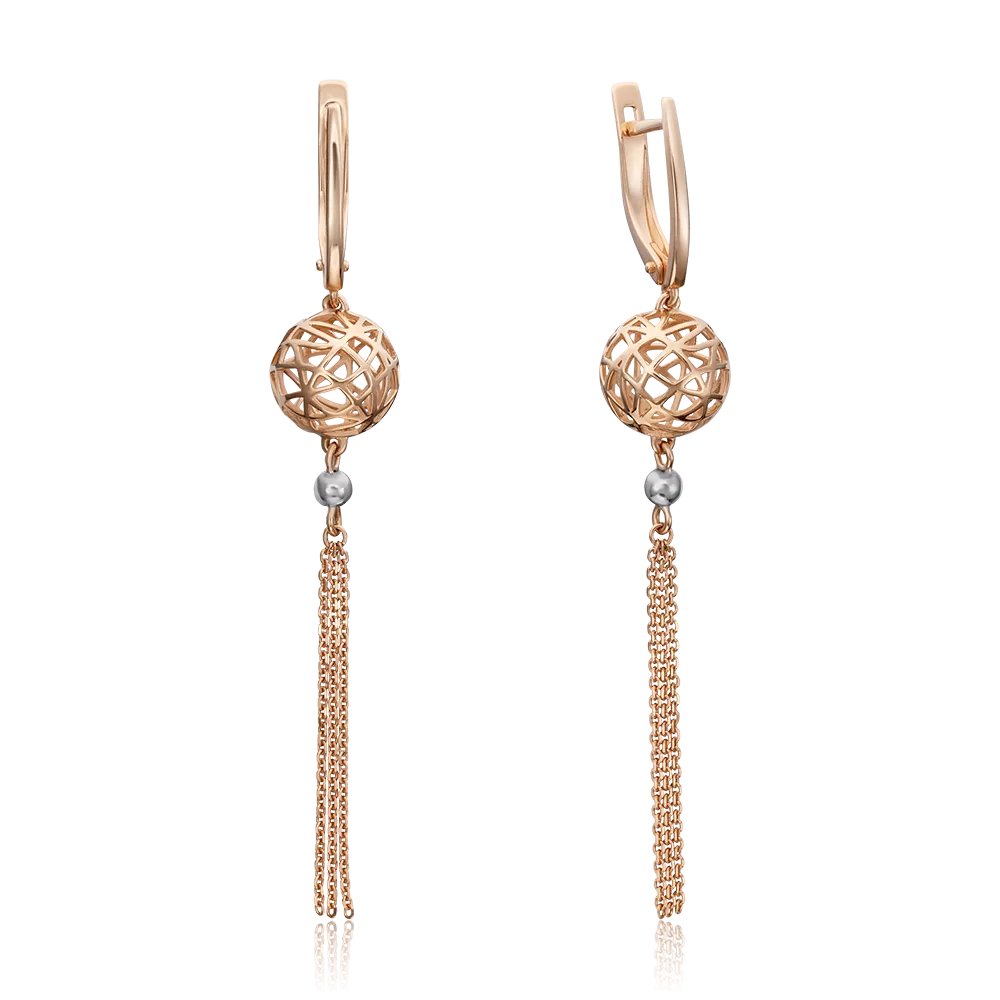 Серьги с английским замком из комбинированного золота 02-4463-00-000-1111-64