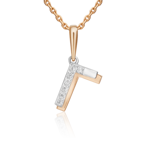 Подвеска «Буква Г» из комбинированного золота с фианитами 03-3418-Г-401-1111