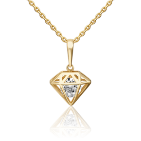 Подвеска «Бриллиант» из лимонного золота с фианитом