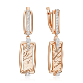 Серьги «Впечатление» с английским замком из комбинированного золота с натуральными топазами white 02-5097-00-201-1111