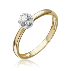 Кольцо из комбинированного золота с бриллиантом 01-5801-00-101-1121