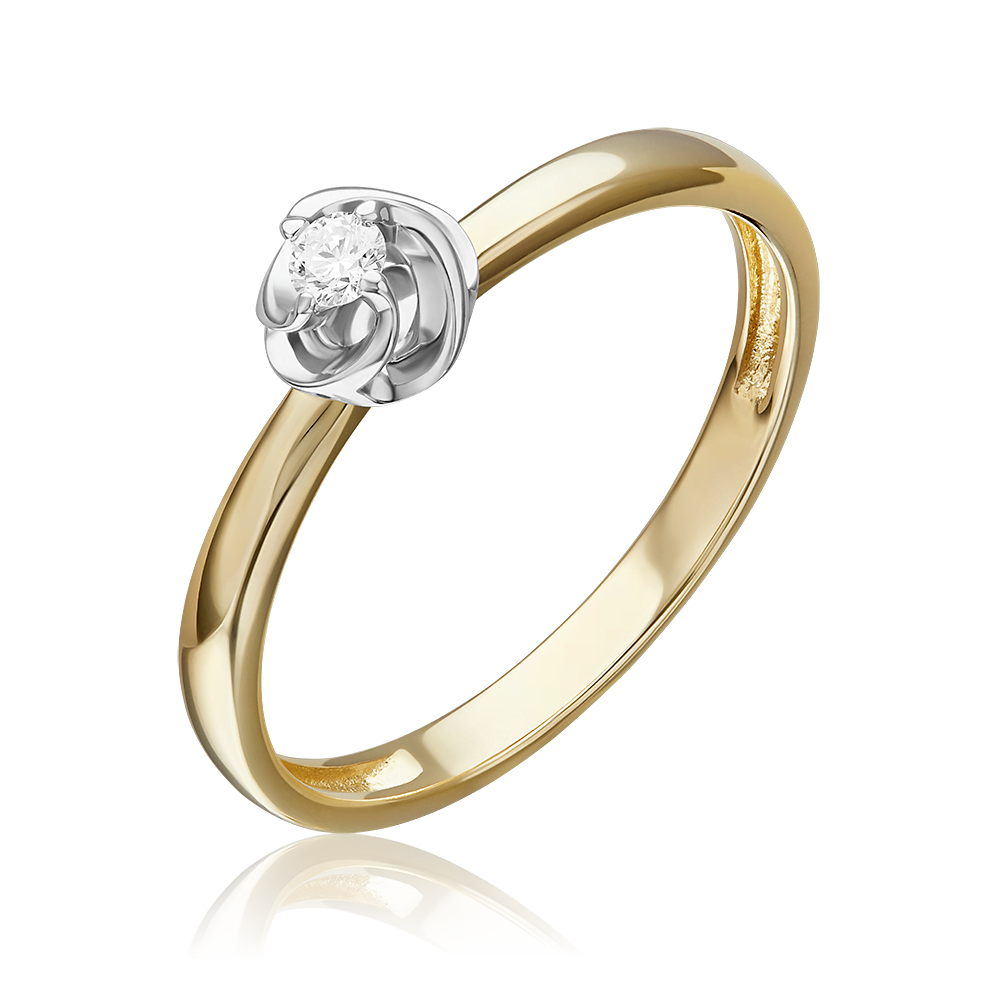 Кольцо из комбинированного золота с бриллиантом 01-5801-00-101-1121