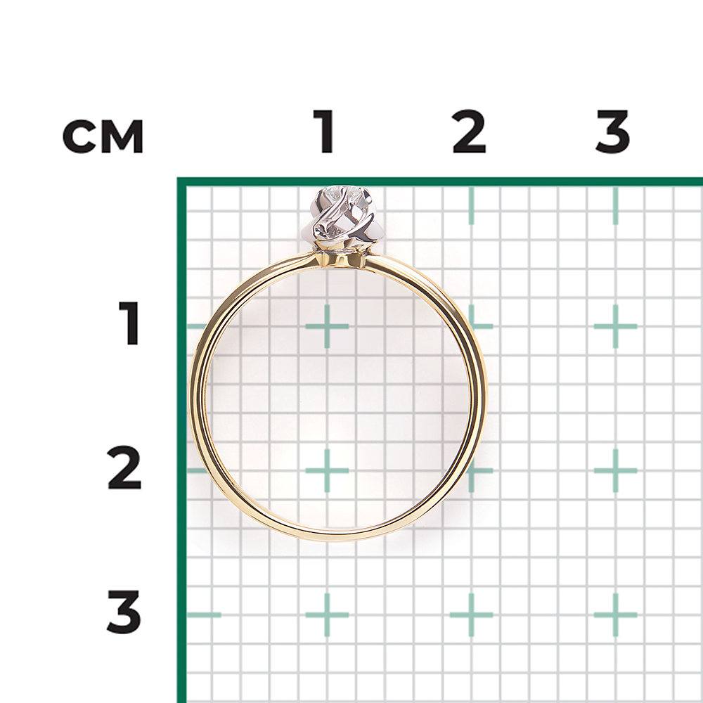 Кольцо из комбинированного золота с бриллиантом 01-5801-00-101-1121