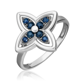 Кольцо из белого золота с сапфирами 01-5886-00-102-1120