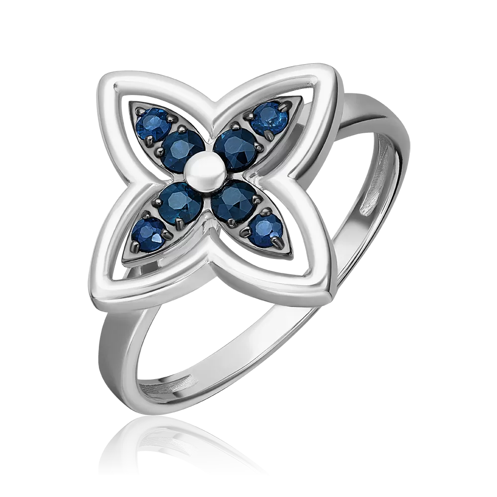 Кольцо из белого золота с сапфирами 01-5886-00-102-1120