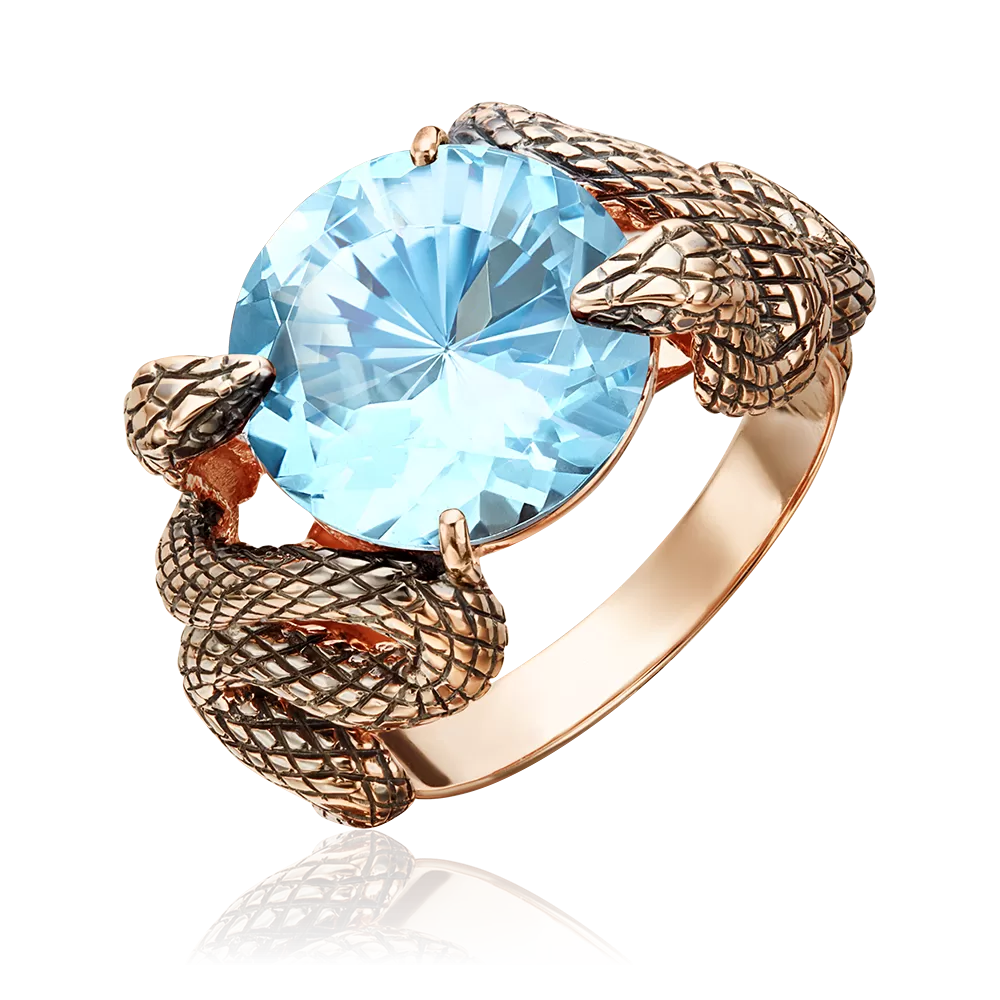 Кольцо «Хранительницы сокровища» из красного золота с топазом 01-5445-00-201-1110