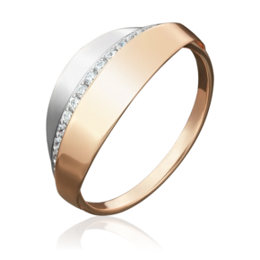 Кольцо из комбинированного золота с фианитами 01-5019-00-401-1111-03