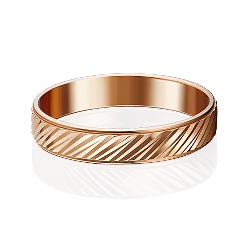 Обручальное кольцо из красного золота с алмазной гранью 01-5028-00-000-1110