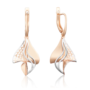 Серьги с английским замком из красного золота 02-3925-00-000-1110-48