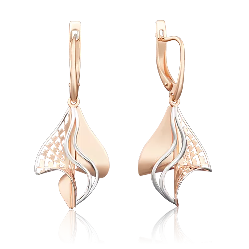 Серьги с английским замком из красного золота 02-3925-00-000-1110-48