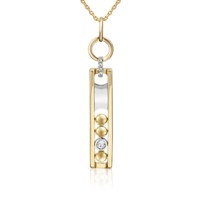 Подвеска «Дуэт форм» из комбинированного золота с натуральными топазами white 03-3293-00-201-1121