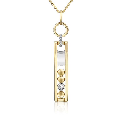 Подвеска «Дуэт форм» из комбинированного золота с натуральными топазами white 03-3293-00-201-1121