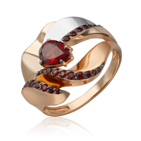 Кольцо «Стихия Огня» из комбинированного золота с гранатами 01-5711-00-204-1111