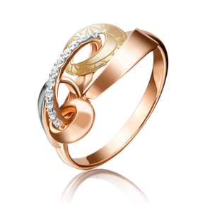 Кольцо из комбинированного золота с фианитами 01-5127-00-401-1113-48