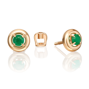 Серьги-пусеты из красного золота с изумрудом 02-5489-00-103-1110