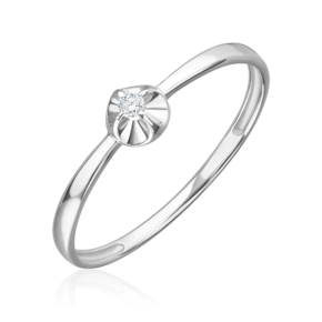 Помолвочное кольцо из белого золота с бриллиантом 01-5931-00-101-1120
